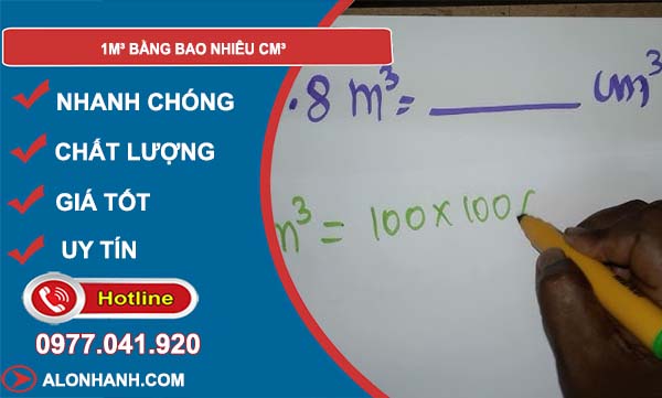 đổi 1m3 bằng bao nhiêu cm3
