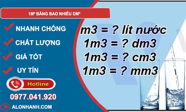 đổi 1m3 bằng bao nhiêu dm3