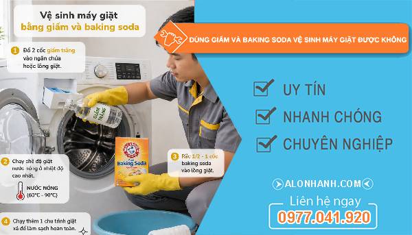 dùng giấm và baking soda vệ sinh máy giặt được không tại sao